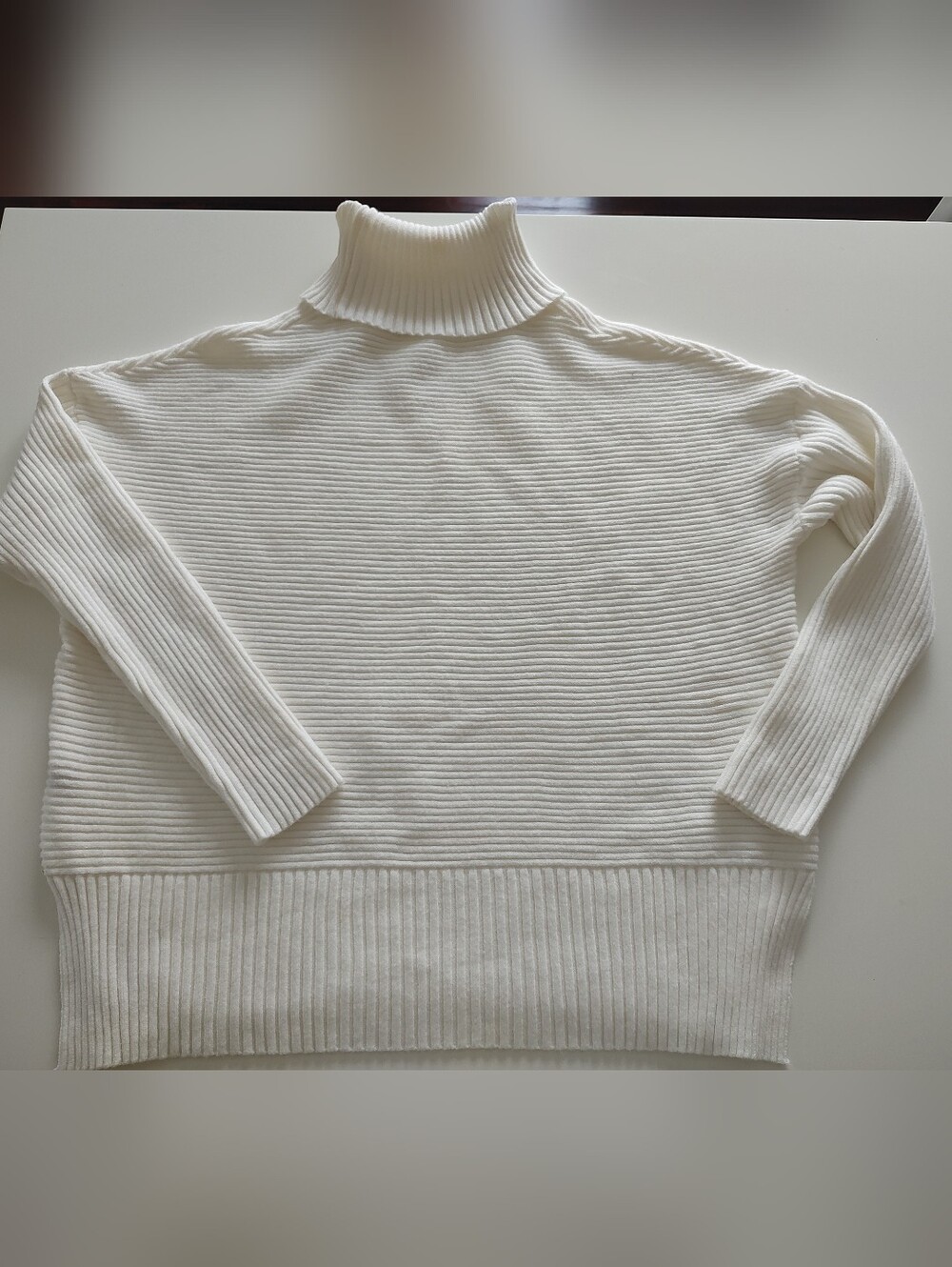 Lillusory Women’s Cream Ribbed Turtleneck Sweater Size XL